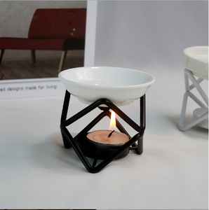 Giá đỡ nến tealight hình học bằng vàng trang trí tiệc cưới, làm vật trang trí trung tâm bàn, chất liệu sắt kim loại, dùng đốt tinh dầu thơm. - Product Image 5