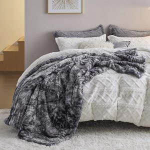 Dark <strong>Grey</strong> Plush Super Soft Lamb Wool Warm and Comfortable Faux Fur <strong>Cover</strong> for <strong>Sofas</strong> and Beds - Product Image 2
