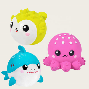 Jouet à mâcher pour chien en caoutchouc, animaux marins mignons (poulpe, <span class=keywords><strong>requin</strong></span>, poisson-bouffon), couineur, pour le nettoyage des <span class=keywords><strong>dents</strong></span> et le jeu interactif - Product Image 2