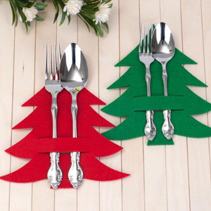 Manteles individuales creativos para árbol de Navidad, personalizables; cubiertas para palillos y tenedores con dibujos animados; decoraciones navideñas para la mesa del hogar. - Product Image 1