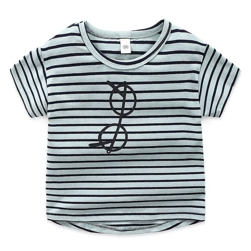 baby clothes kid Boys t-shirt short-sleeved children's summer new clothing compassionate stripe Glasses printing