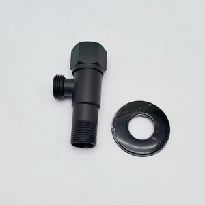 G1/2 Valve triangulaire à filetage noir Valve d'angle épaissie à ouverture rapide Valves de remplissage à grand débit pour eau de lavabo de toilette - Product Image 5