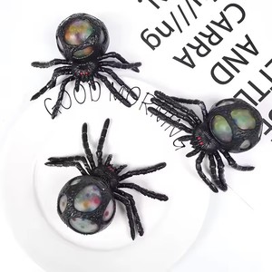 Jouet à presser araignée noire effrayante avec perles colorées à l'intérieur, gadget anti-stress parfait, idéal pour un cadeau d'Halloween - Product Image 5