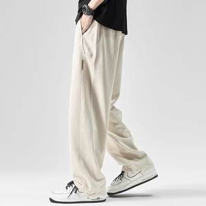 Pantalones Deportivos Casuales de Felpa Gruesa Estilo Americano, Antiarrugas, de Pierna Recta Baja, Holgados, para Hombre y Mujer, Nuevos, de Pierna Ancha, para Primavera - Product Image 4