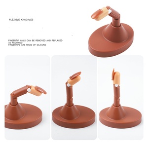 Las puntas de uñas de silicona acrílica manual para práctica mecánica pueden ser desmontables para principiantes, Base de correa para dedo móvil - Product Image 4