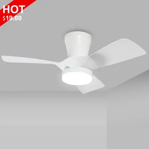 30" 22w 2200lm ABS Traditional Electric Home Ceiling Fans With Led Lights Remote Control