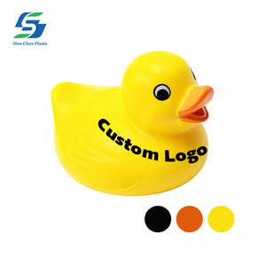 Toptan özel ördek stres topu PU köpük banyo oyuncak anksiyete kabartma baskılı Logo promosyon hediye sıkmak oyuncak stres oyuncak - Product Image 1
