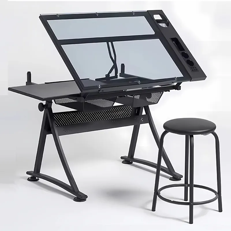Professional Architectural Drawing Table Multi functional Foldable Glass Table drafting table