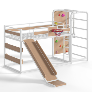 Lit superposé en bois personnalisable pour enfants, lit de jeu en bois massif, meubles de chambre à coucher, uniquement aux États-Unis - Product Image 4