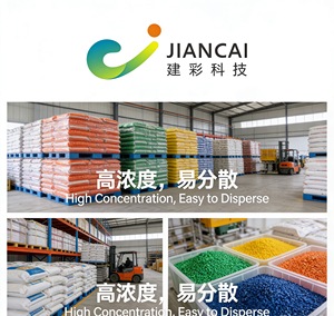 เม็ดสีมาสเตอร์แบทช์ Jiancai ป้องกันไฟฟ้าสถิต ทนแรงกระแทกสูง ทนไฟ ทนรังสียูวี ทนอุณหภูมิสูง สำหรับอาหารและยานยนต์ - Product Image 2