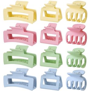 Giá Rẻ Đơn Giản Vuông Hollow Acrylic Tóc Claw Clip Dễ Thương Cô Gái Hoa Hình Dạng Cá Mập Claw Thiết Kế Giá Rẻ Rắn Màu Matte Nhựa - Product Image 3