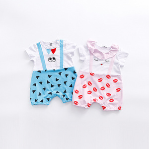 Vêtements de boutique pour enfants en gros, combinaison bébé en coton biologique style bohème avec pois - Product Image 2