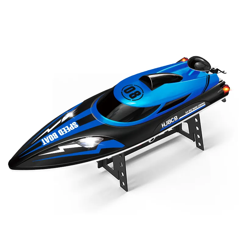 25km/h High Speed RC Boat HJ808 Lower Power Alarm Remote Control Racing Boat Boys RC Toy for Pool and Lake Toys for Kids