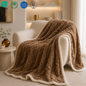 Jeté de Canapé <span class=keywords><strong>Plaid</strong></span> Polaire Corail Moelleux et Doux de Haute Qualité, Polyvalent, pour Lit - Product Image 1