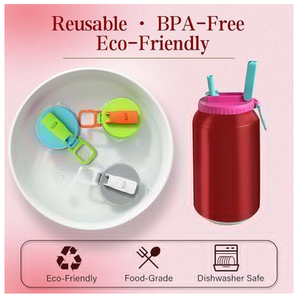 Tapas de Silicona para Latas de Refresco de Diseño Moderno, Reutilizables, Mantienen la Carbonatación, a Prueba de Fugas, Libres de BPA, 2.13 Pulgadas, Estándar para Refrescos, Cerveza y Bebidas Energéticas - Product Image 4
