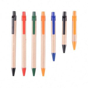 Factory <b>Cheap</b> Custom Eco Friendly Recycled Paper Cardboard Logo Pen 1.0mm Refillable Reusable Promotional Gift Souvenir - Product Image 1