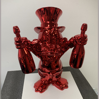 Populaire de haute qualité Pop dessin animé arts célèbre Scrooge canard Sculpture résine artisanat Sculpture en fibre de verre pour la décoration de la maison