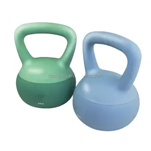 Mềm Ấm đun nước chuông hip đẩy kettlebell sắt cát hỗn hợp tầng bảo vệ Trọng lượng nâng biểu tượng tùy chỉnh Ấm đun nước chuông