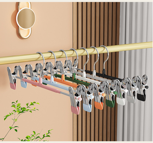 Porte-pantalons en plastique à clipser, sans couture, antidérapant, en acier inoxydable, pour suspendre les jupes, séchage, clip de suspension pour vêtements, <span class=keywords><strong>cintres</strong></span> en métal pour la maison - Product Image 1