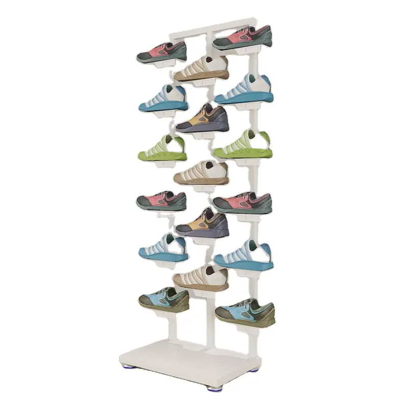 Custom Single Sided Store Casual Running Shoes Metal Vertical Display Rack Fashion Sneakers Display Stand