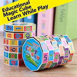 Cube numérique cylindrique détachable, cube magique éducatif, entraînement à la calculatrice pour enfants, jouets d'apprentissage précoce des nombres pour enfants - Product Image 1