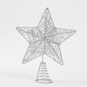 Three-Dimensional Iron Powder Five-Pointed Star Christmas <b>Tree</b> Topper Decoration - Product Image 1