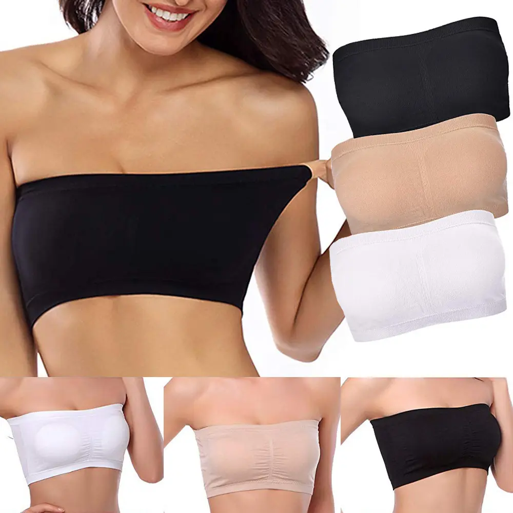 high quality 2021 manufacturers comfy bandeau strapless pushup bra plus size girl sexy wedding party bra with pad