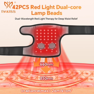 PAKISS 660nm 850nm Red <b>Light</b> Therapy Knee Massager with Adjustable Red <b>Light</b> Modes and <b>Smart</b> Timer - Product Image 3