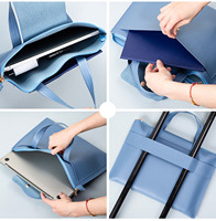 Sac à documents Secolorart A4 en PU, grande capacité, mallette d'affaires portable, sac à documents zippé, sac pour dossiers de bureau A4