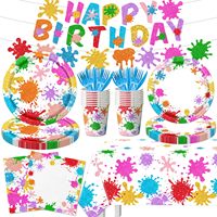 Articles de fête jetables personnalisables pour enfants, kits de décoration de gâteaux, thème Doodle, Saint-Valentin, Noël