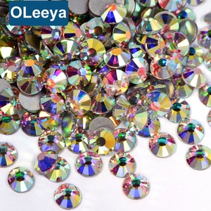 Strass en verre de haute qualité SS3-SS50, non thermocollants, cristal AB, à dos plat, pour la décoration des ongles - Product Image 1