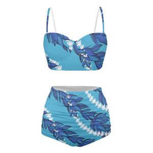 One-To-One Designer Exclusive Customization Service Sexy Fashion Plus Size Bikini Set Maile With the Puakenikeni Print on Demand - Product Image 4