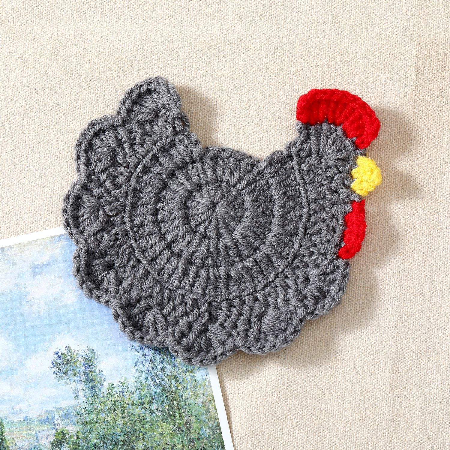 Dessous de verre poulet Gugu gris
