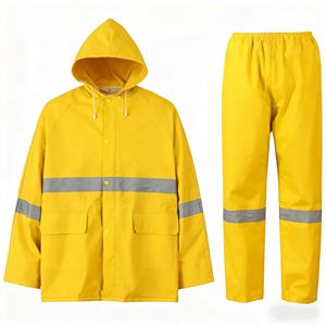 Impermeable Amarillo de PVC, Traje de <span class=keywords><strong>Lluvia</strong></span> Resistente para Adultos, Traje de <span class=keywords><strong>Lluvia</strong></span> Largo de Poliéster para Hombre - Product Image 2