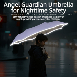 Paraguas Infantil de Fibra de Vidrio con Doble Varilla, Apertura Automática, Antideslizante, con Esquinas Redondeadas, Personalizable con Logotipo OEM, para la Escuela - Product Image 2