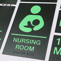 EZD Panneau d'orientation personnalisé en acrylique vert pour salle de soins infirmiers, plaque de signalisation de porte tactile en braille conforme à l'ADA imprimée aux UV