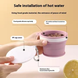 2025 BPA FREE 170Ml Silicone Du Lịch Nước Gấp Cup Với Nắp Tái Sử Dụng Silicone Cốc Cà Phê Đóng Mở Chuyến Đi Cốc - Product Image 5