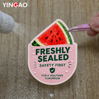 Gepersonaliseerde fruitvormige voedselstickers, vers verzegelde zelfklevende rol-etiketten voor fruitverpakkingen, veiligheidszegel stickerlabel