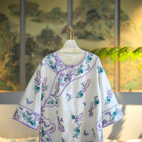 Vêtements originaux pour femmes, style chinois, broderie lourde, veste élégante en soie blanche ample, polyvalente pour tous les jours, 7407