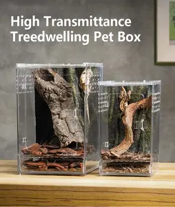 Cage d'Élevage Transparente en Acrylique pour Amphibiens et Reptiles, Convient pour Lézards, Insectes, Araignées et Autres Espèces Similaires - Product Image 3