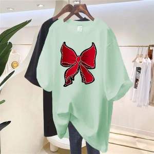 <span class=keywords><strong>T</strong></span>-<span class=keywords><strong>shirt</strong></span> ample à manches courtes pour <span class=keywords><strong>femme</strong></span>, 100 % coton, imprimé nœud papillon, collection é<span class=keywords><strong>t</strong></span>é 2026, <span class=keywords><strong>grande</strong></span> <span class=keywords><strong>taille</strong></span>, décontracté - Product Image 4