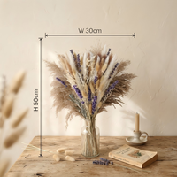 Buket Bunga Kering Campuran Pampas Lavender Buatan Tangan untuk Dekorasi Acara dari Supplier