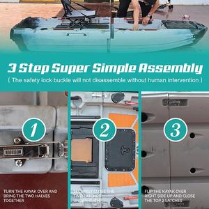 Kayak modulaire pour une personne avec sièges réglables Entraînement des ailerons Pompe à <span class=keywords><strong>eau</strong></span> intégrée Grand bac à poissons vivants <span class=keywords><strong>en</strong></span> PE-BD durable - Product Image 2