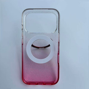 Étui de téléphone mince antichoc avec support magnétique en TPU + PC rose fluorescent, écologique, transparent, style Ins, support magnétique - Product Image 3
