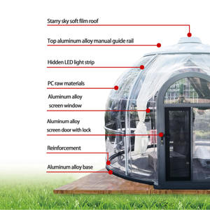 Dôme transparent en polycarbonate de conception unique pour maison bulle PC, <span class=keywords><strong>structure</strong></span> préfabriquée pour salle de fête en jardin - Product Image 5