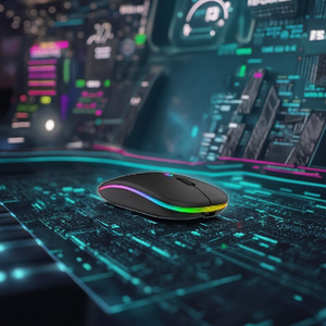 100moq Quà Tặng tùy chỉnh RGB LED thắp sáng logo không dây có thể sạc lại Chuột công ty logo khắc mini siêu mỏng chuột không dây - Product Image 5