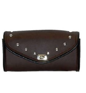 Sac à dos étanche en cuir PU HMB-3079A pour moto avec support de fourche en aluminium et porte-outils pour équipement de voyage de motard - Product Image 1