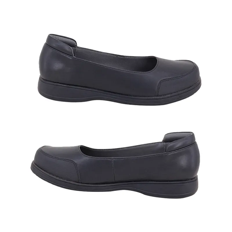 Classic Slip-On Casual Black School Shoes for Women Heels Flats Plus Women Adult Size 43 Pure Leather Customized School Shoes