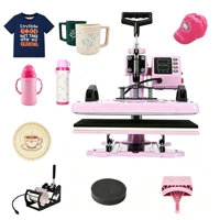Mesin Press Panas Combo 5-in-1 15x12 Inci Swing Away Digital Multi-Fungsi untuk Transfer Sublimasi pada Kaos, Mug, Topi, dan Piring