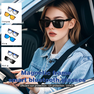 Gafas Inteligentes Bluetooth de Doble Escena con Protección Anti-Luz Azul, Magnéticas Desmontables para Interiores y Exteriores, Polarizadas, con Protección UV, Táctiles, para Llamadas y Carga Magnética - Product Image 1